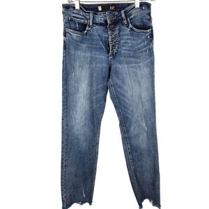 KUT From The Cloth Rachel Distressed High Rise Fab Ab Mom Jeans Size 6L